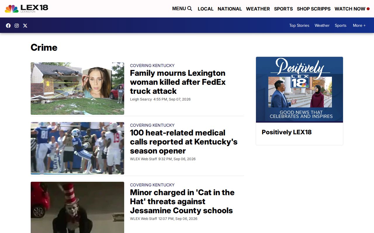 LEX 18 Lexington arrest and crime news section